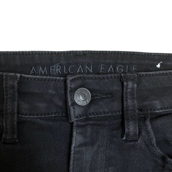 American Eagle Black Next Level Stretch Distressed Skinny Jeans - Picture 7 of 10